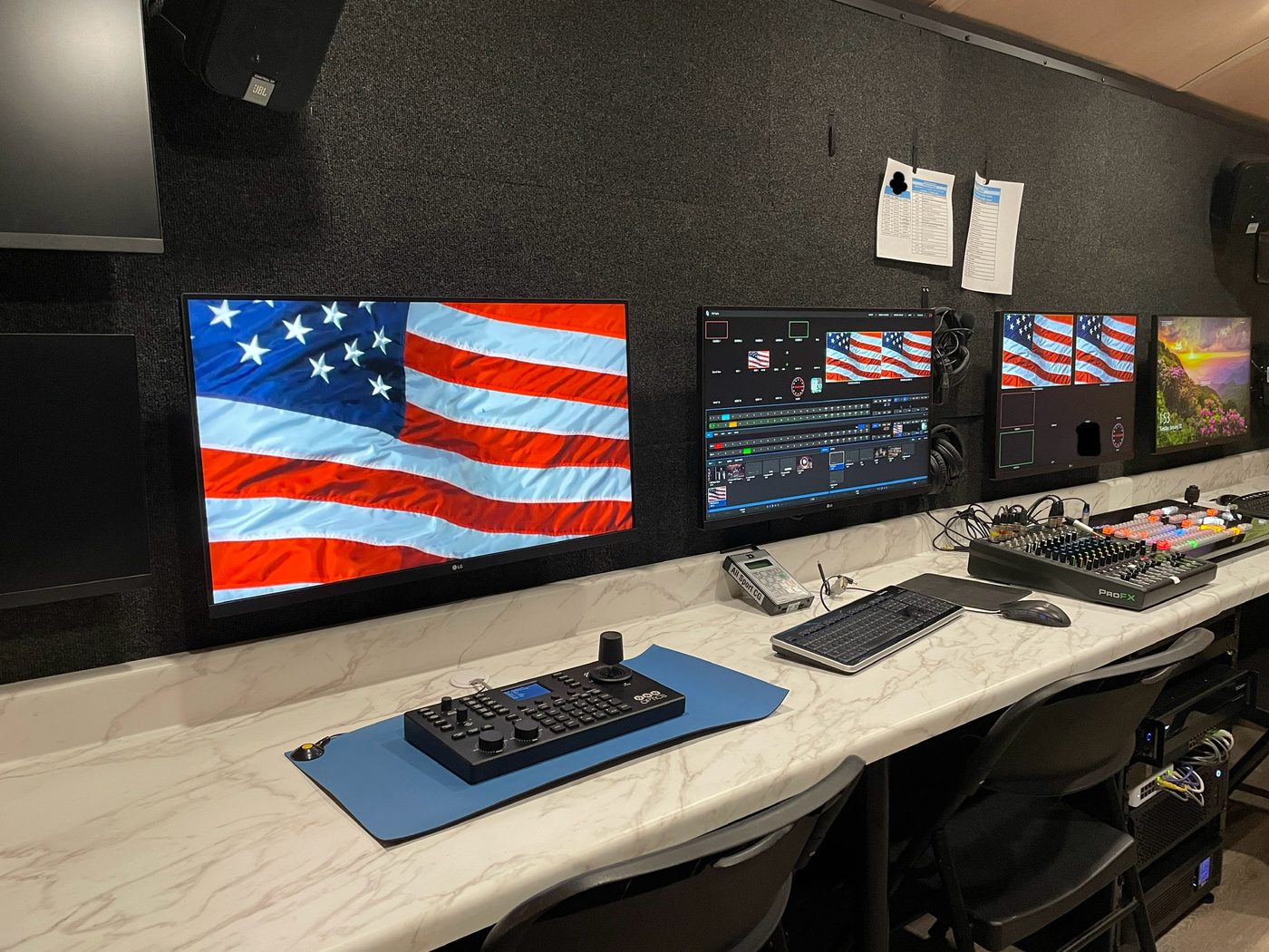 MyTV53 Sports broadcast control room mixing live camera feeds